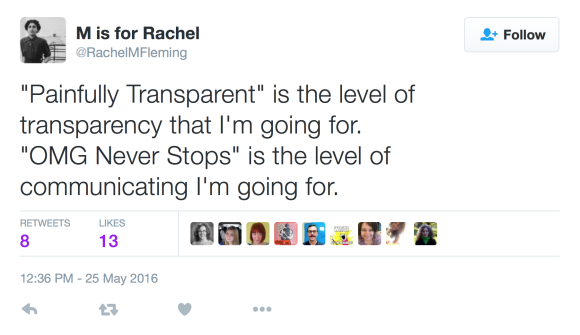 Painfully Transparent, @RachelMFleming
