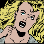 Cartoon image of an angry woman.